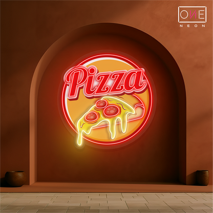 Enseigne néon LED Motif tranche de pizza