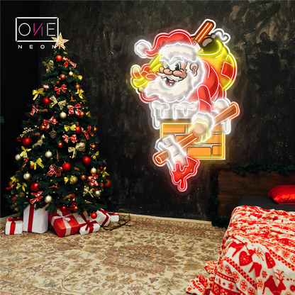 Enseigne néon LED décorative "L'évasion malicieuse du Père Noël"