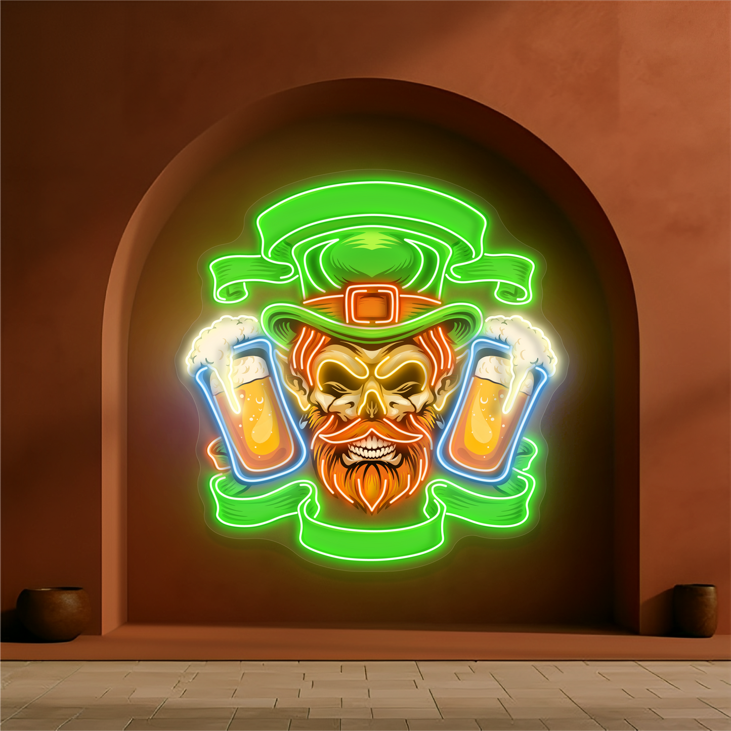 Enseigne lumineuse LED Néon "Double Pint du Leprechaun"