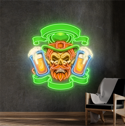 Enseigne lumineuse LED Néon "Double Pint du Leprechaun"