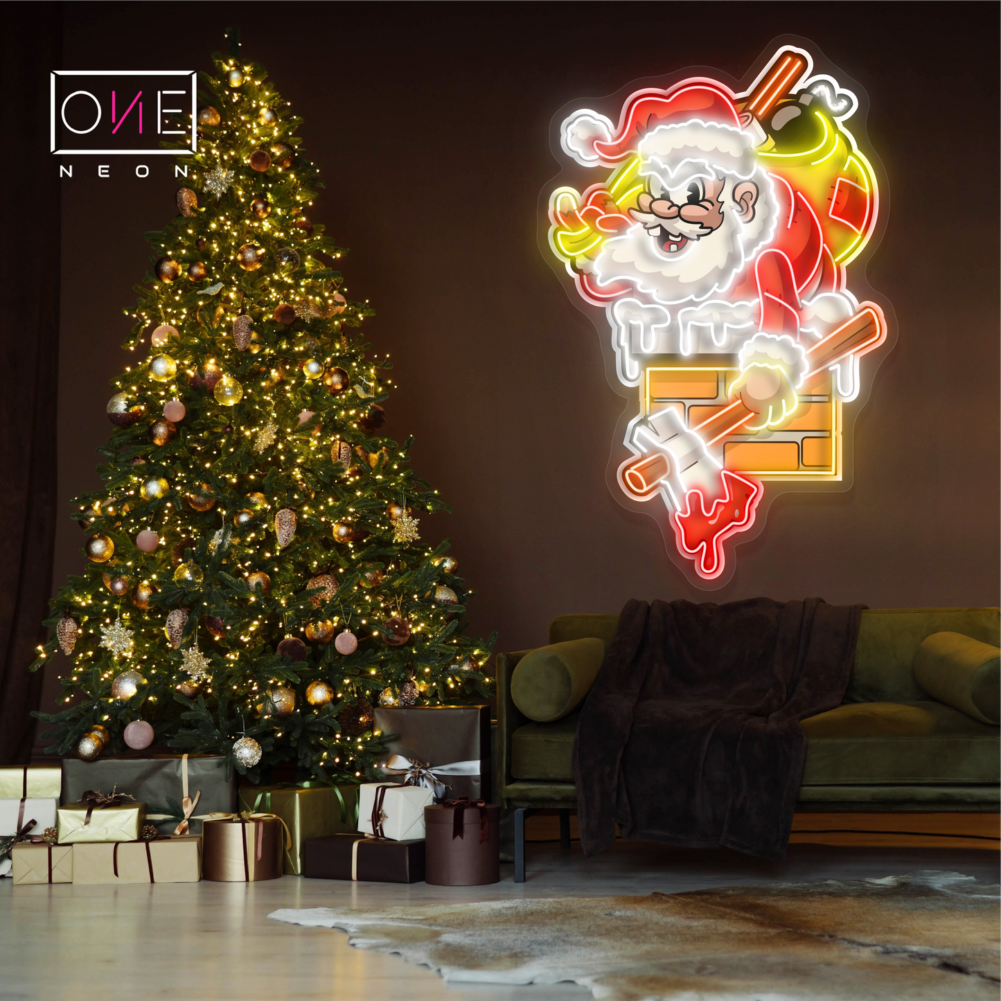 Enseigne néon LED décorative "L'évasion malicieuse du Père Noël"