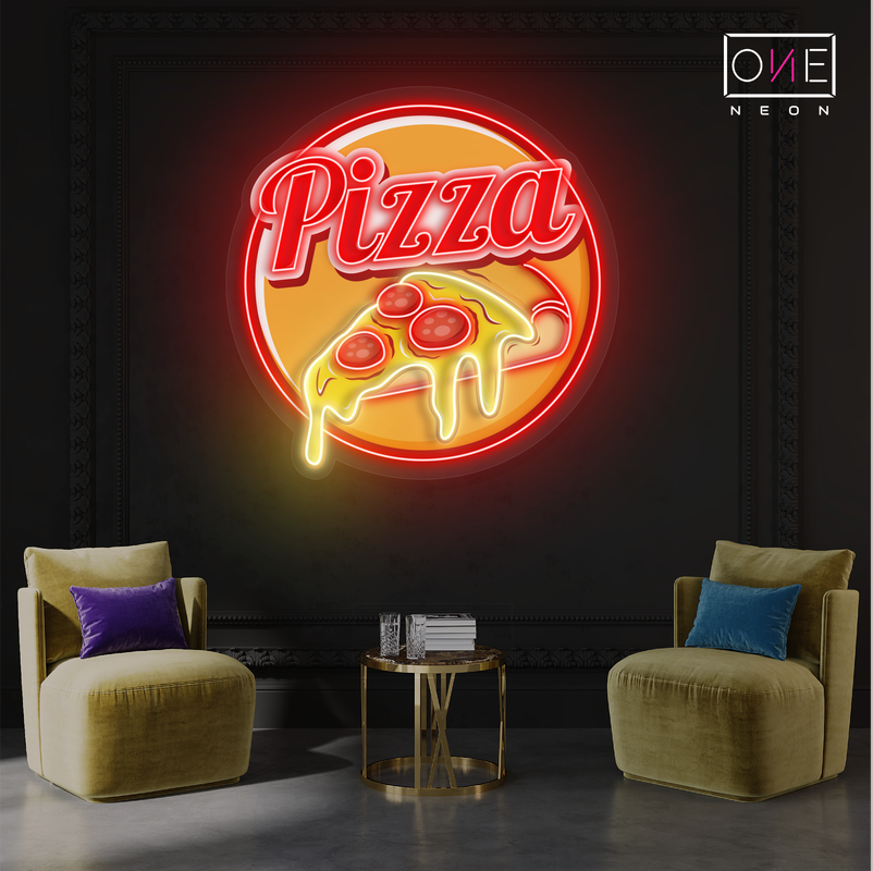 Enseigne néon LED Motif tranche de pizza