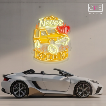 Enseigne néon LED "Never Stop Exploring Artwork"