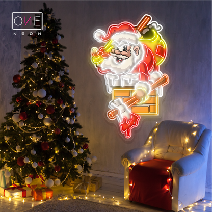 Enseigne néon LED décorative "L'évasion malicieuse du Père Noël"