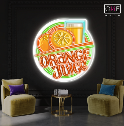Enseigne néon LED Jus d'orange