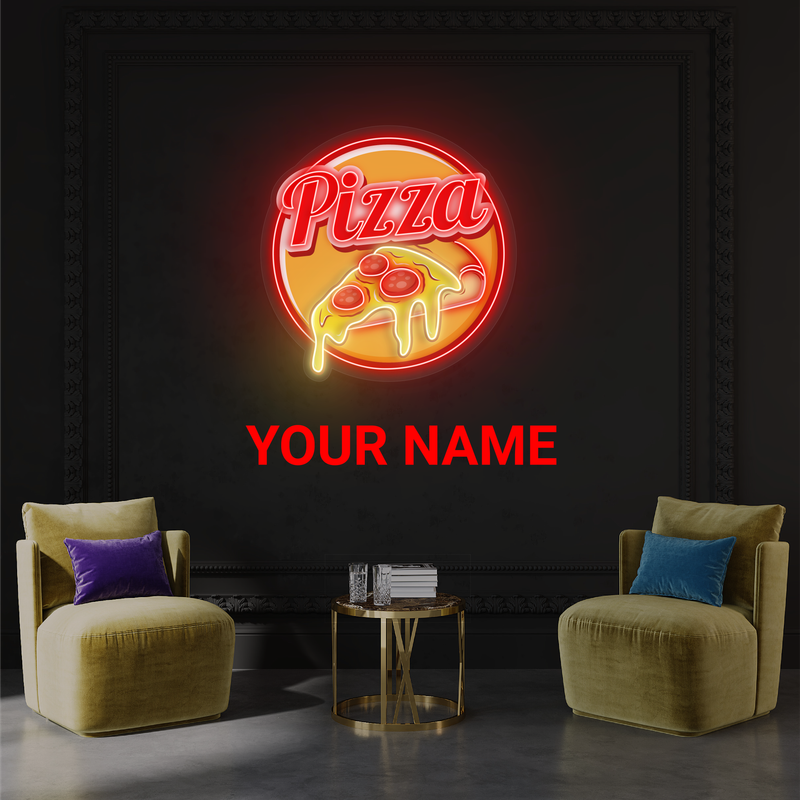 Enseigne néon LED Motif tranche de pizza
