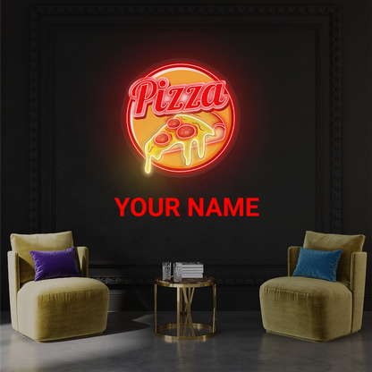 Enseigne néon LED Motif tranche de pizza