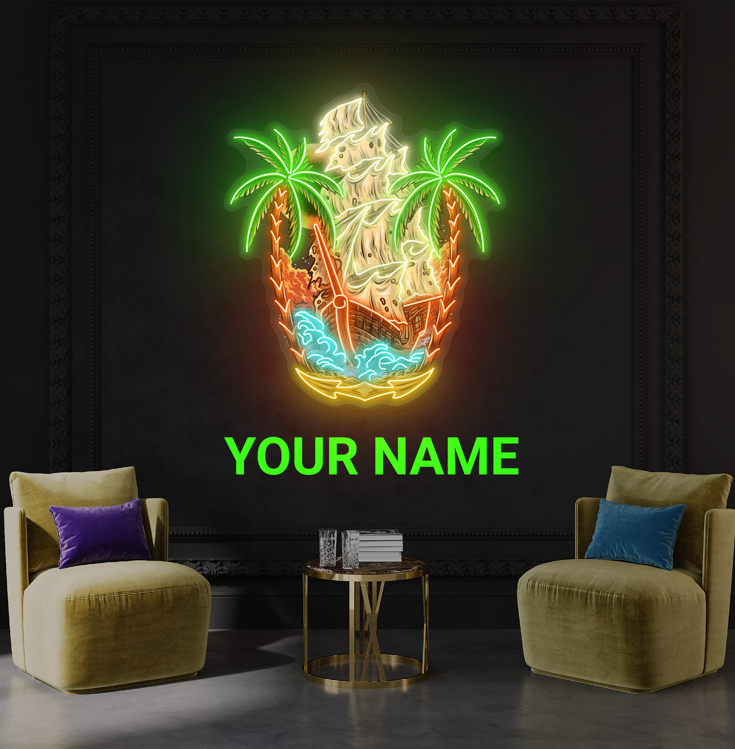Enseigne lumineuse LED néon « Pirate Paradise »