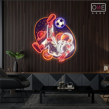 Enseigne néon LED Football Astronautique
