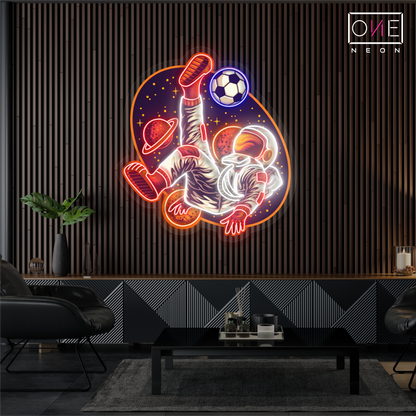 Enseigne néon LED Football Astronautique