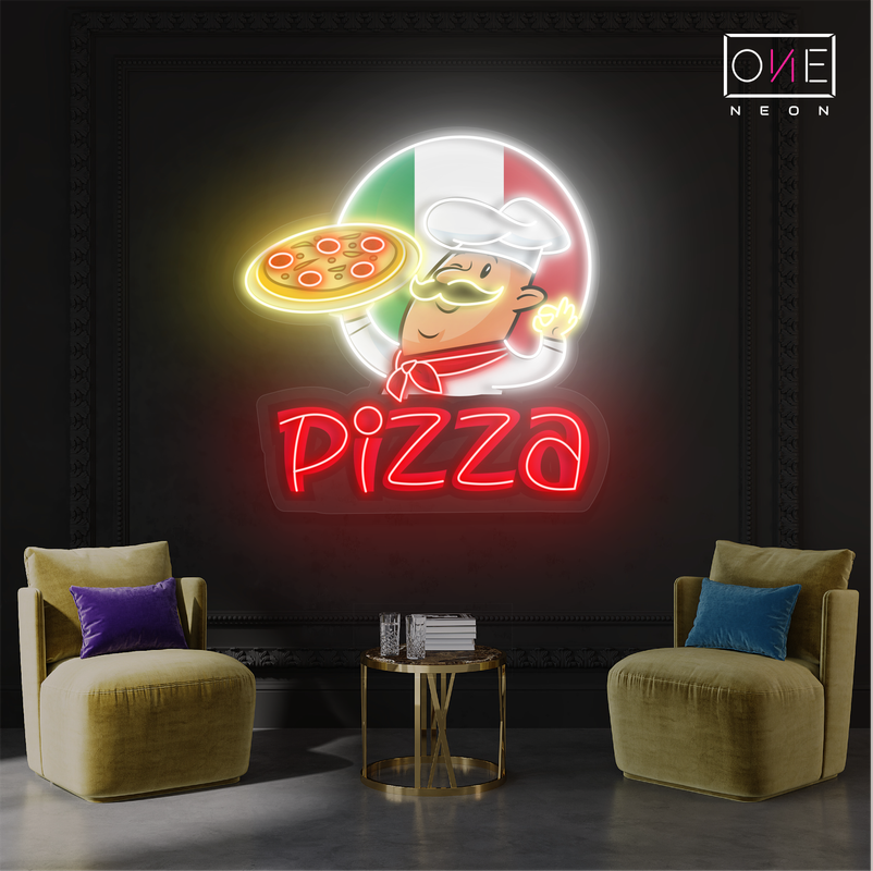 Enseigne lumineuse néon LED spéciale pizza du chef