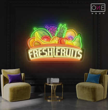 Enseigne néon LED Fruits frais