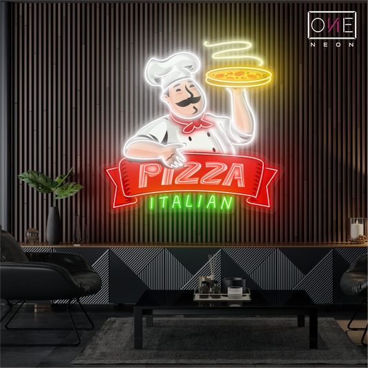 Enseigne LED néon de l'œuvre d'art italienne de la pizza