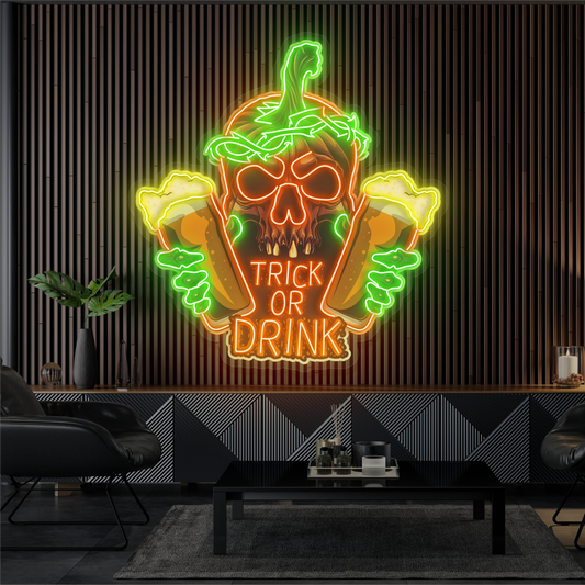 Enseigne néon LED "Trick Or Drink"
