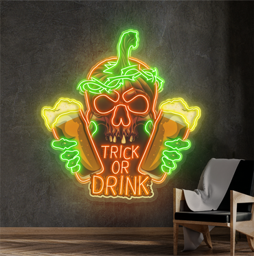 Enseigne néon LED "Trick Or Drink"