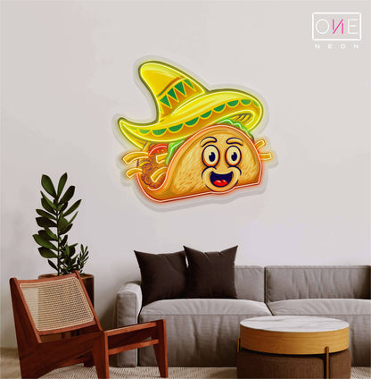 Enseigne néon LED Tacos Mignons et Délicieux