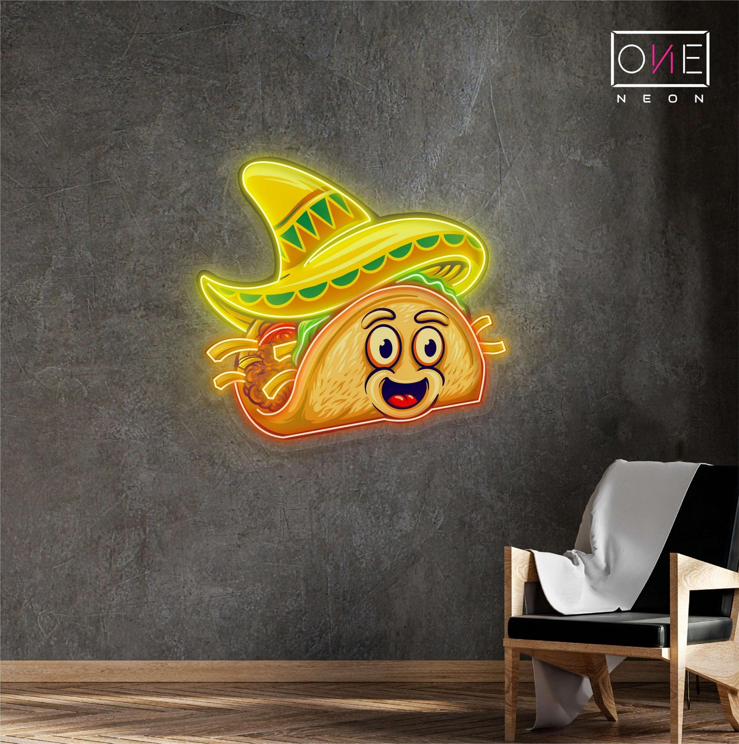 Enseigne néon LED Tacos Mignons et Délicieux