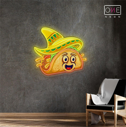 Enseigne néon LED Tacos Mignons et Délicieux
