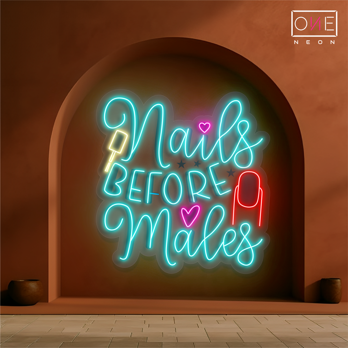 Enseigne néon LED "Nails Before Males"