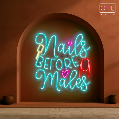 Enseigne néon LED "Nails Before Males"