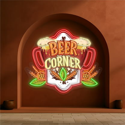 Enseigne lumineuse LED néon Coin Bière
