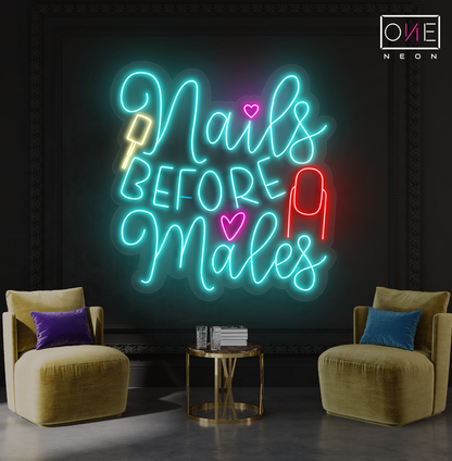 Enseigne néon LED "Nails Before Males"