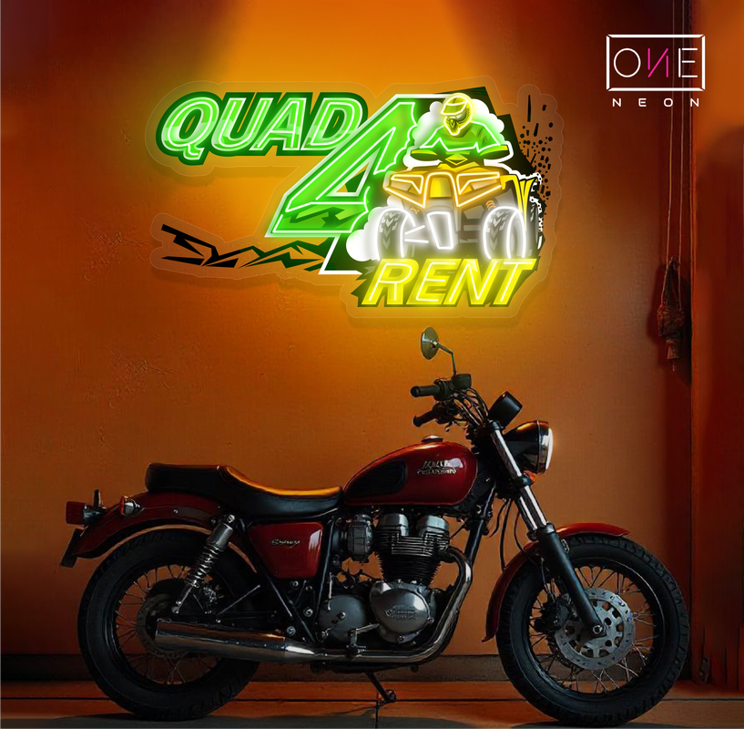 Enseigne néon LED "Quad à louer"