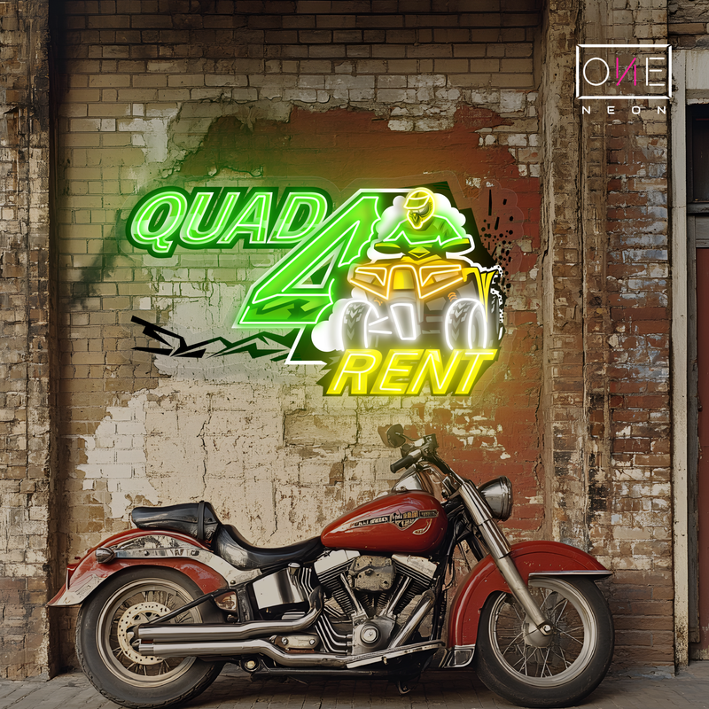 Enseigne néon LED "Quad à louer"