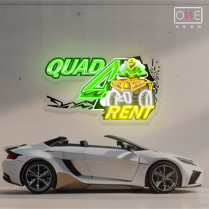 Enseigne néon LED "Quad à louer"