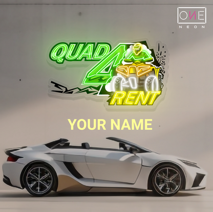 Enseigne néon LED "Quad à louer"