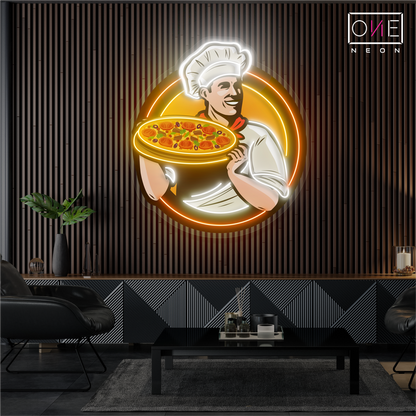 Enseigne LED lumineuse « Pizza du chef »