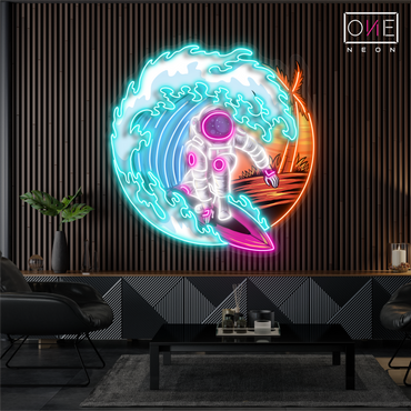 Enseigne néon LED Cosmic Surfer