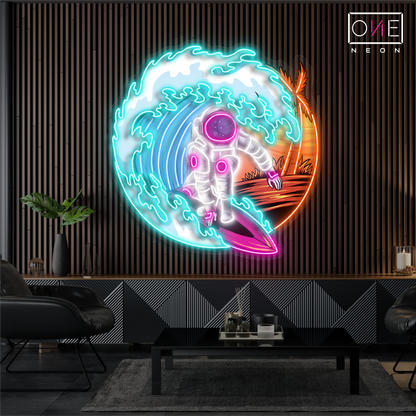 Enseigne néon LED Cosmic Surfer