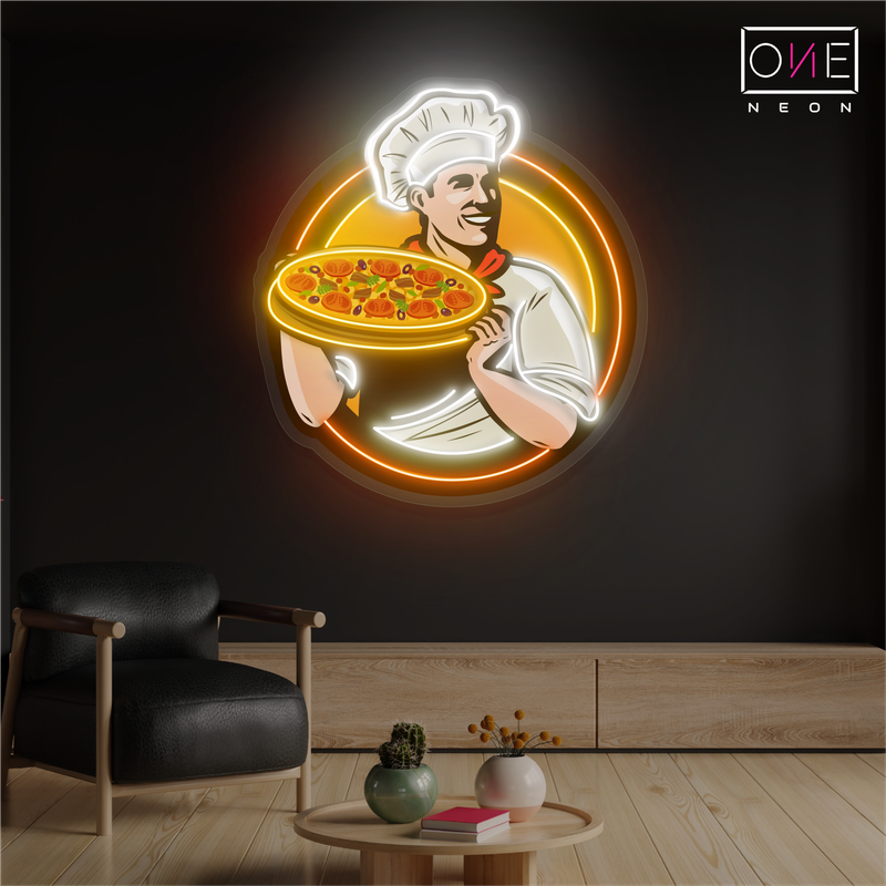 Enseigne LED lumineuse « Pizza du chef »