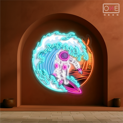 Enseigne néon LED Cosmic Surfer