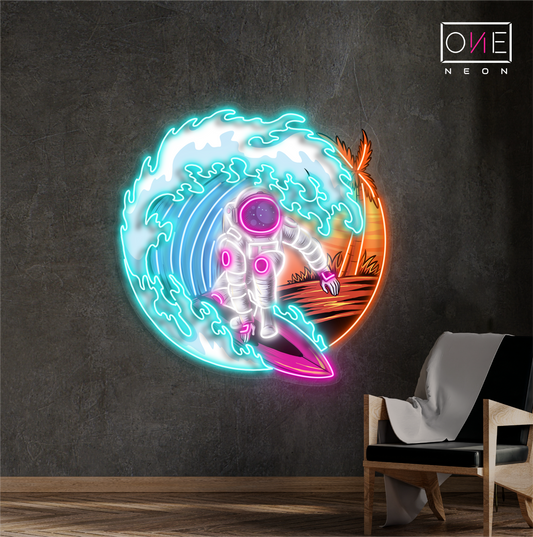 Enseigne néon LED Cosmic Surfer