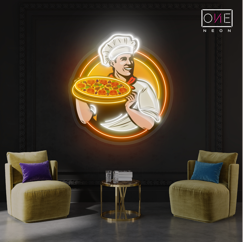 Enseigne LED lumineuse « Pizza du chef »