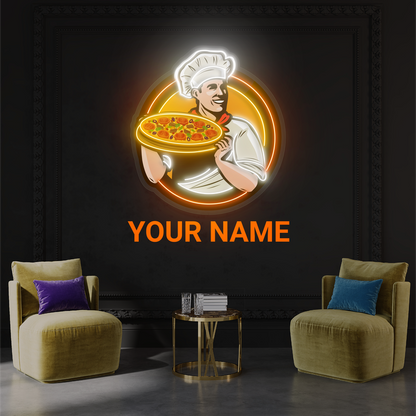 Enseigne LED lumineuse « Pizza du chef »