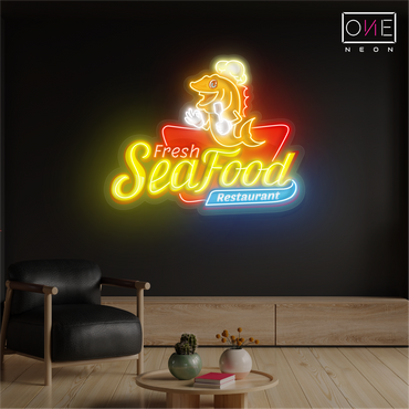 Enseigne lumineuse LED néon pour restaurant de fruits de mer