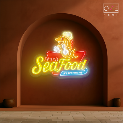 Enseigne lumineuse LED néon pour restaurant de fruits de mer