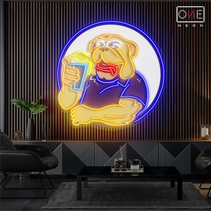 Enseigne néon LED Motif bière Bulldog