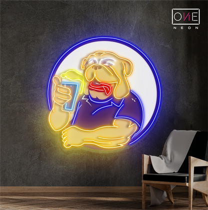Enseigne néon LED Motif bière Bulldog
