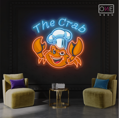 Décoration Murale LED Néon Crabe Cuisine