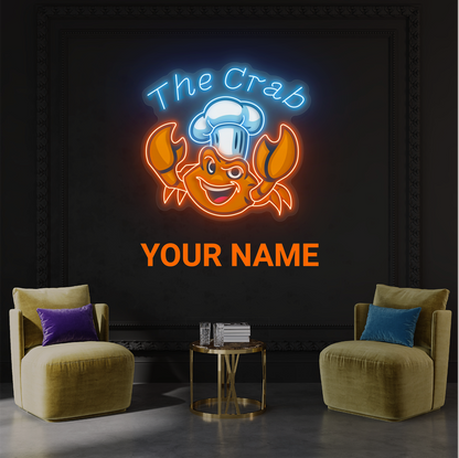 Décoration Murale LED Néon Crabe Cuisine