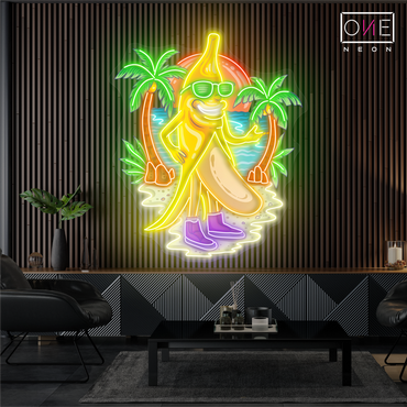 Enseigne néon LED "Banana Beach Vibes"