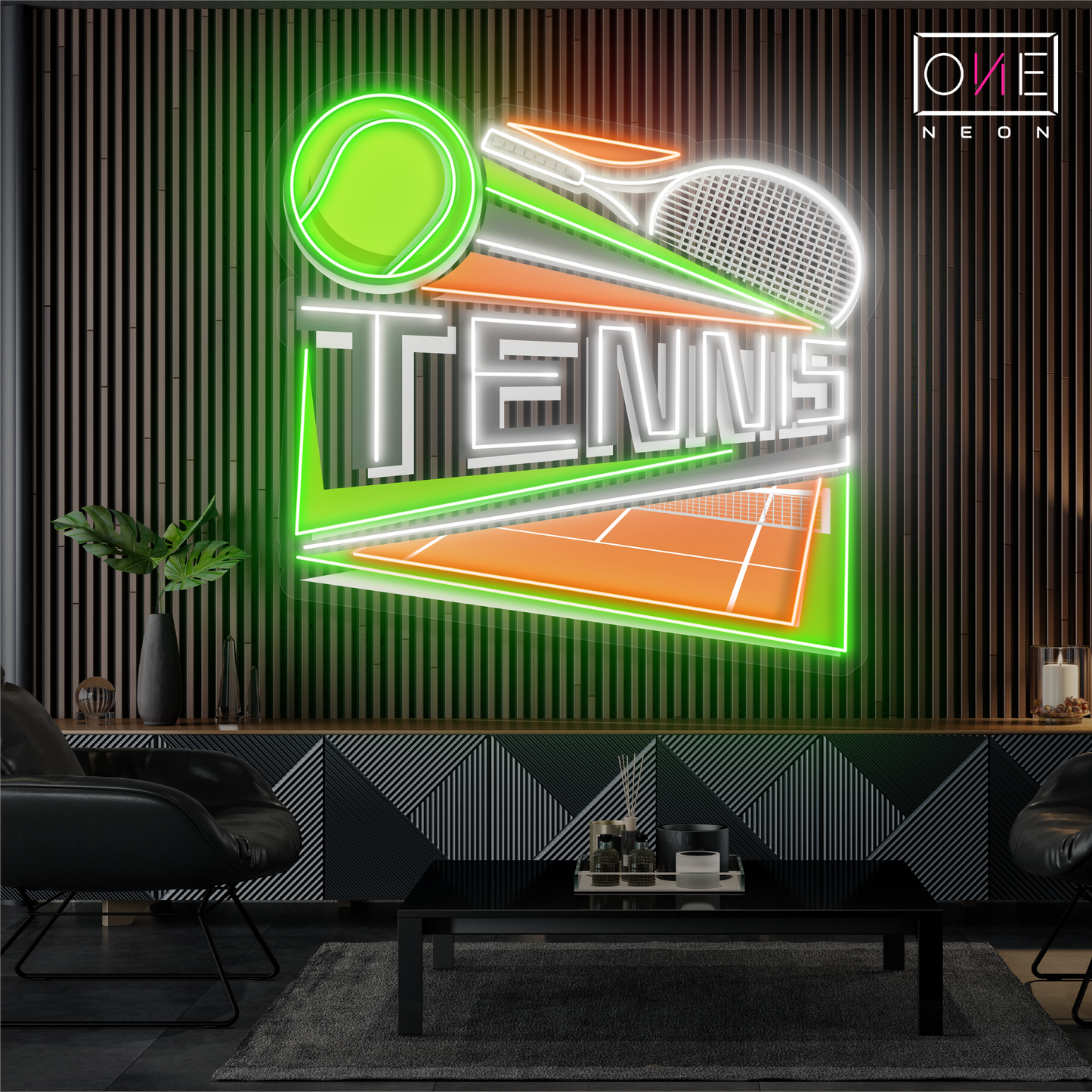 Enseigne lumineuse LED néon Court Side Tennis Artwork