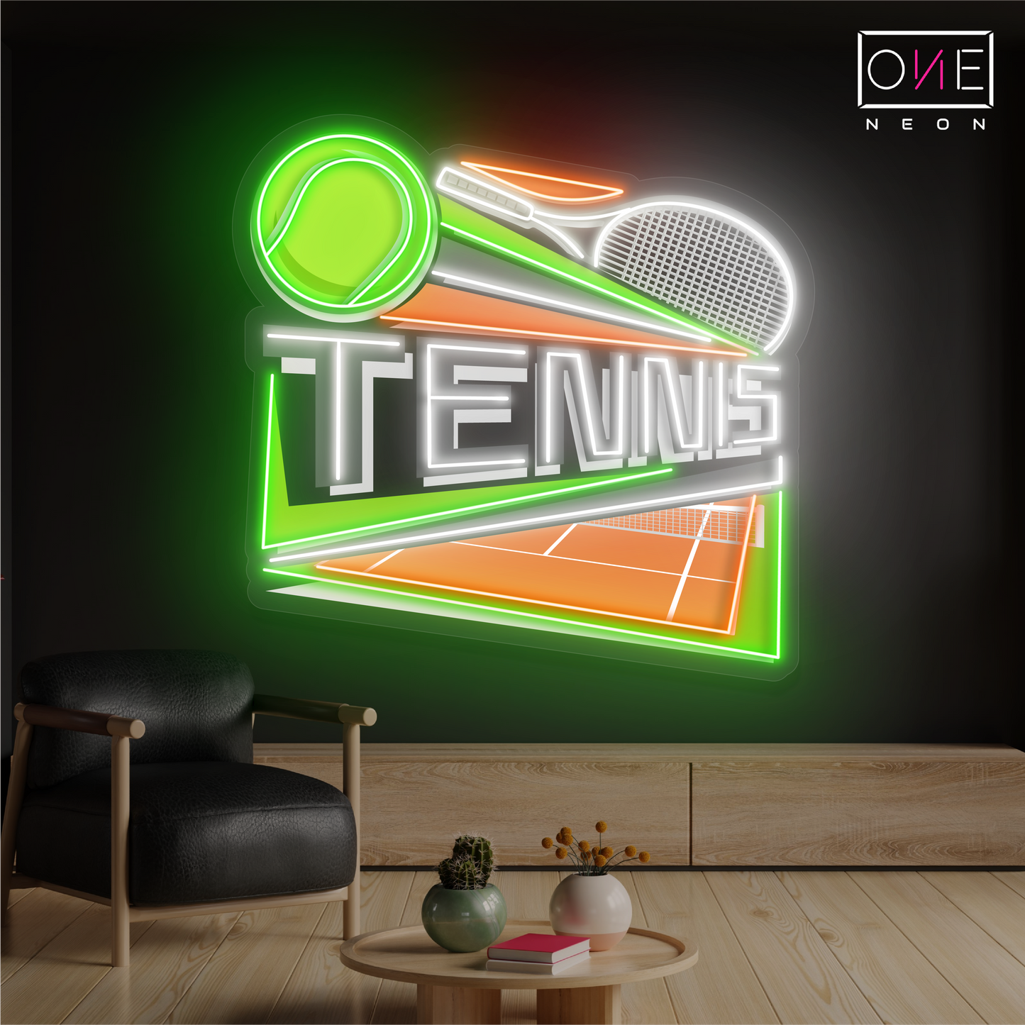 Enseigne lumineuse LED néon Court Side Tennis Artwork