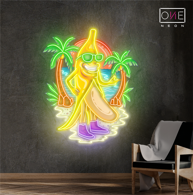 Enseigne néon LED "Banana Beach Vibes"