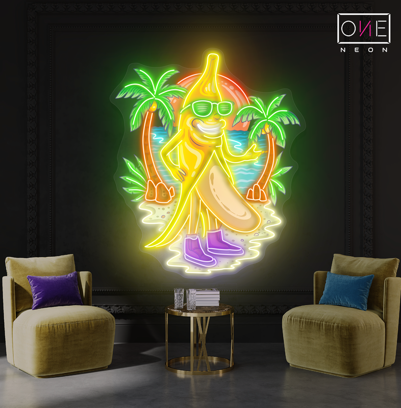 Enseigne néon LED "Banana Beach Vibes"