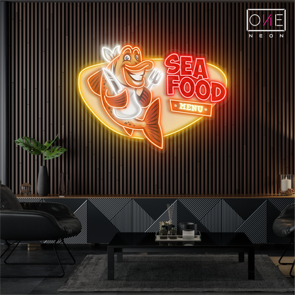 Enseigne néon LED artistique de fruits de mer